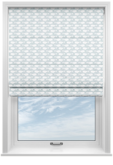 Whaling Around, Mist - Roman Blind